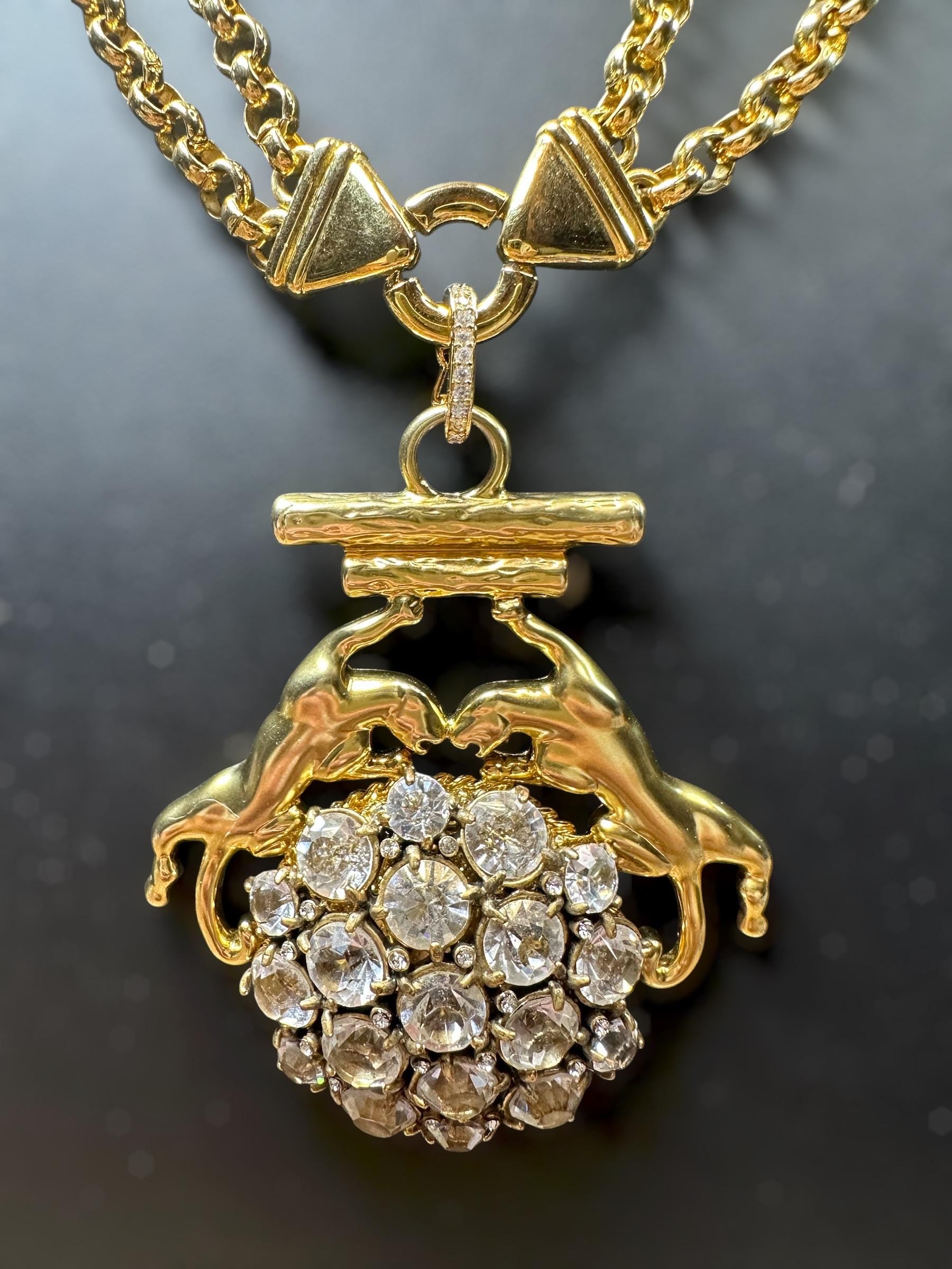  leopard様希少1928ヴィンテージネックレスタグ付 L32 Vintage Leopard Necklace - Etsy