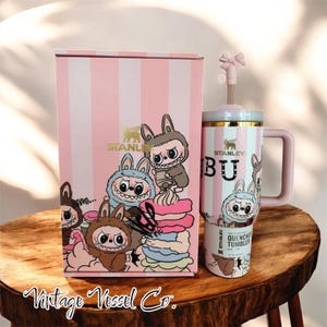 Custom Hand Painted Limited Edition Labubu 40oz Tumbler, Cute Cartoon Tumbler, Perfect Gift Idea Viral Pop Mart Partnership Edition