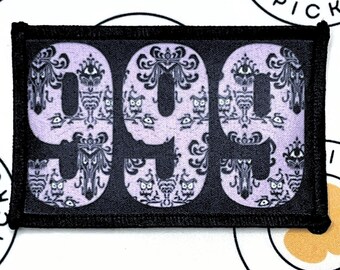 999 Haunts Haunted Mansion 2x3 Morale Patch with Adhesive or hook and loop backing
