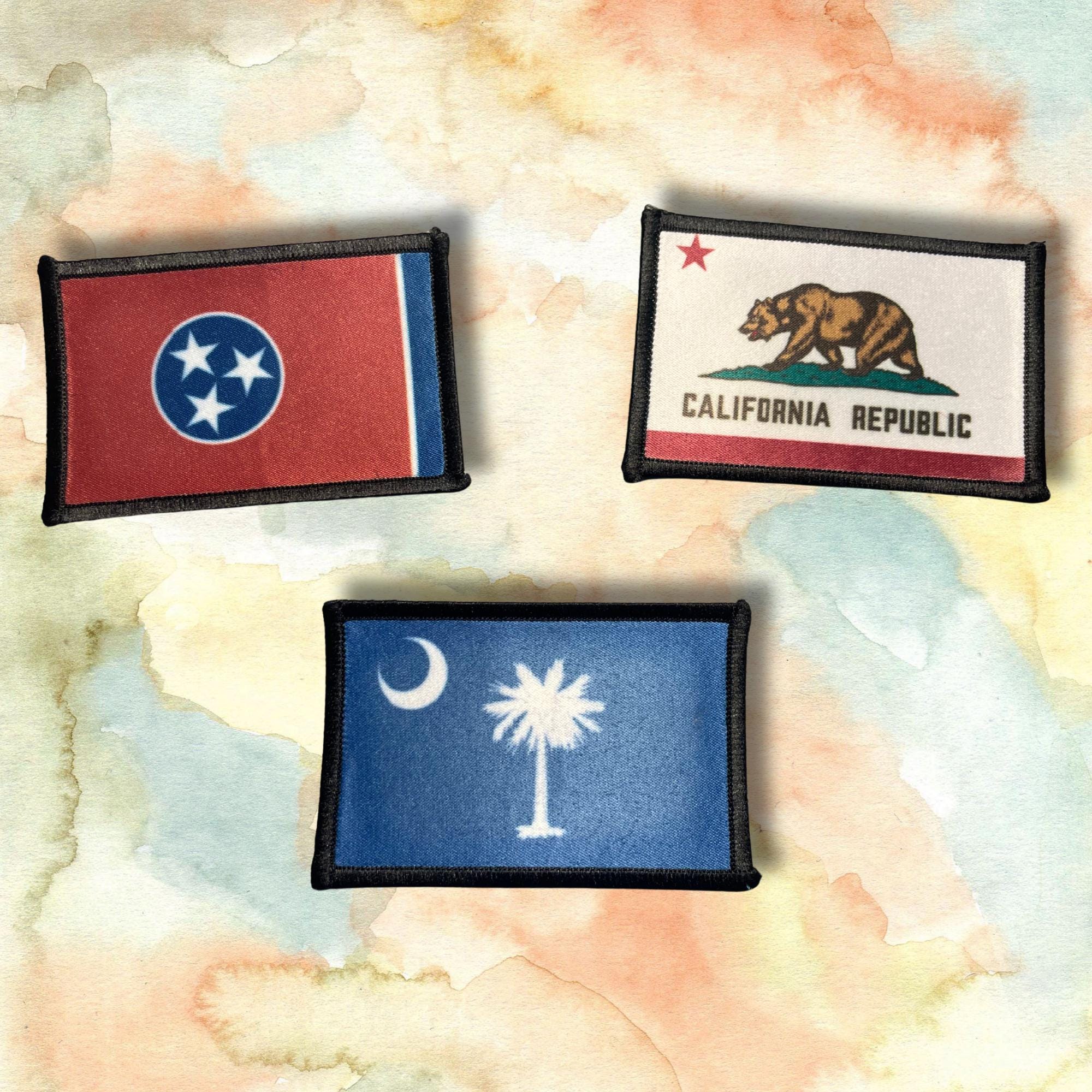 State Flag 2x3 Morale Patch with Adhesive or hook and loop backing