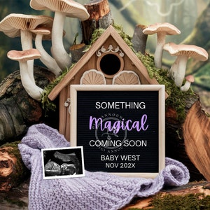 Fairy Baby Announcement Digital, Fantasy Magical Boho Baby Minimalist, Digital Pregnancy Announcement for social media