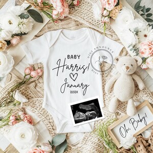 Simple Girl Pregnancy Announcement Digital Baby Announcement Girl Gender Reveal Social Media Reveal Editable Template Its a Girl