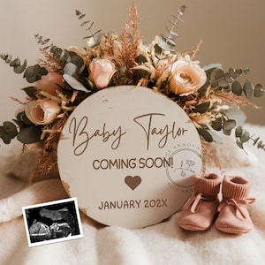 Baby Girl Coming Soon Pregnancy Announcement Digital Baby Announcement Girl Gender Reveal Social Media Reveal Editable Template Its a Girl