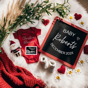 Christmas Pregnancy I&#39;ll Be Home for Christmas Announcement Holiday Digital Baby Announcement Editable Template Instant Download