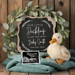 Duck Pregnancy Announcement Editable Template, Our Little Duckling Duck Gender Neutral Social Media Digital Baby Announcement