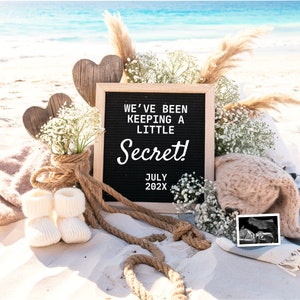 Beach Pregnancy Announcement - Digital Summer Baby Reveal - Little Beach Bum - Tropical Baby Announcement - Seaside Baby Reveal