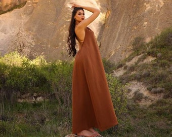 Vestido de diosa griega, vestido con espalda abierta, vestido de invitada de boda, vestido de dama de honor, vestido de verano para mujer, vestido cottagecore, vestido griego, regalo para ella