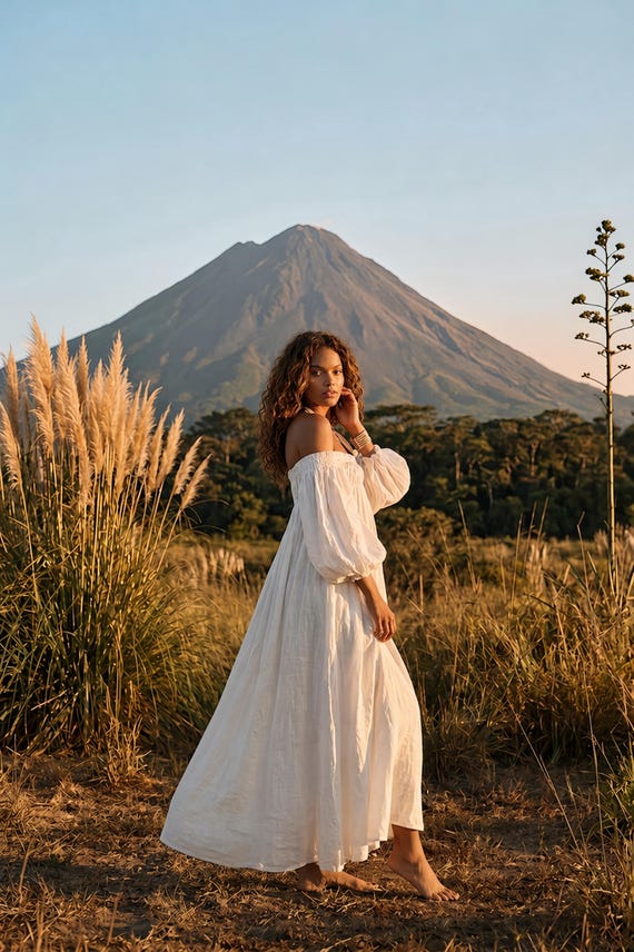 flowy cotton maxi dresses Boho White Organic Cotton Maxi Dress, Flowy Gauze Gown,off the  Shoulder,cottagecore , Beach Wedding