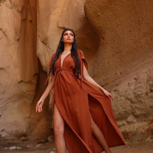 Greek goddess dress,boho maxi dress,ibiza maxi dress,wedding guest dress,bridemaids dress,bohemian grecian dress,high slit long dress
