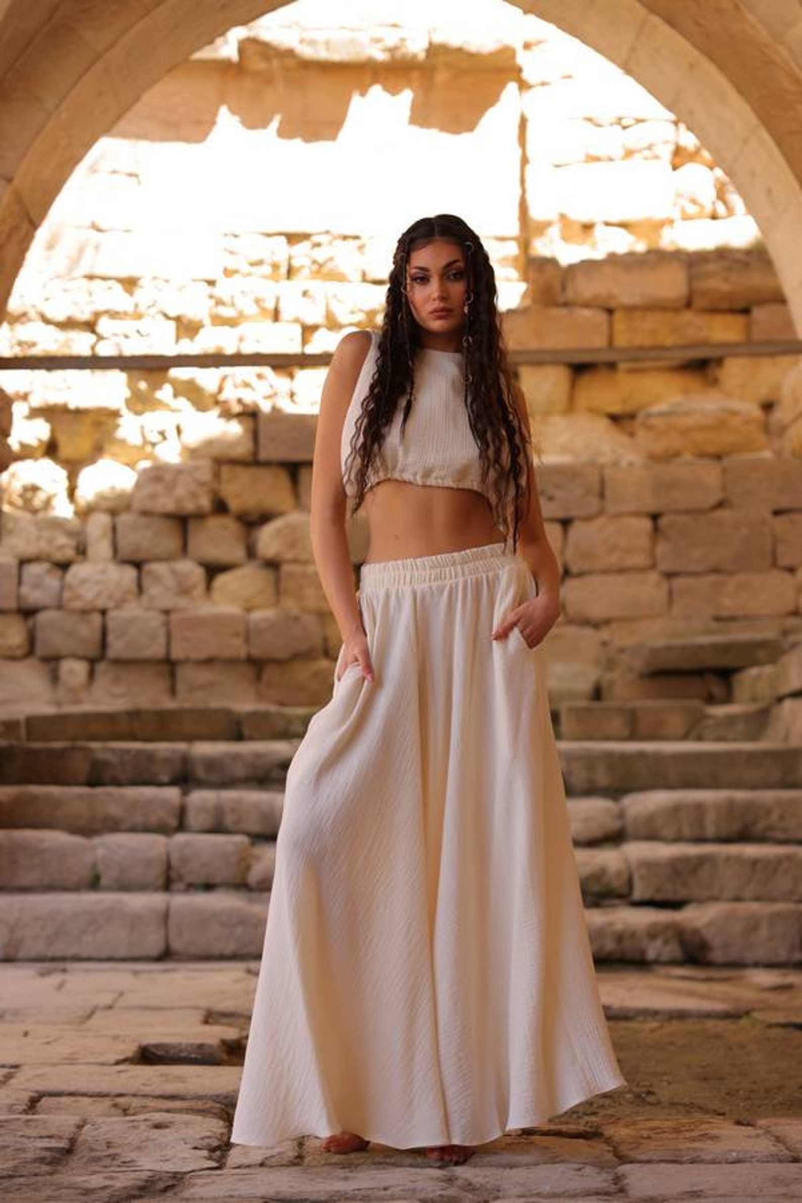 Boho Backless Sheath Skirt Resort Dress