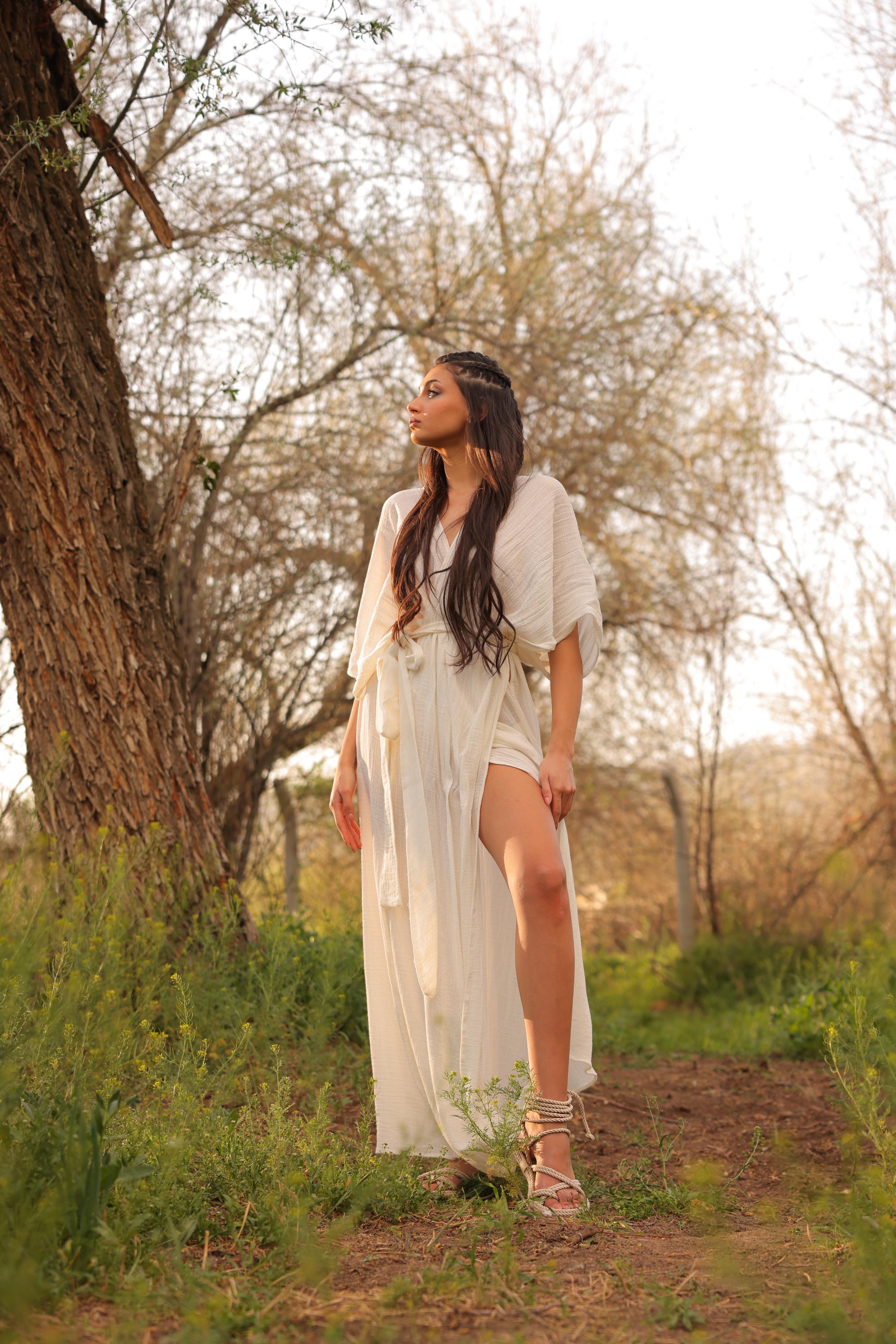 linen backless dress TILE DEEP BACKLESS DRESS main image 1