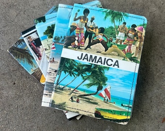 Slim Wallet- Vintage Caribbean Postcards, Jamaica, Grand Cayman, Bahamas- Choose 1