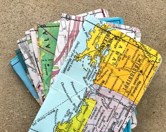Slim Wallet- New Orleans Vintage Map and Postcards- Choose 1