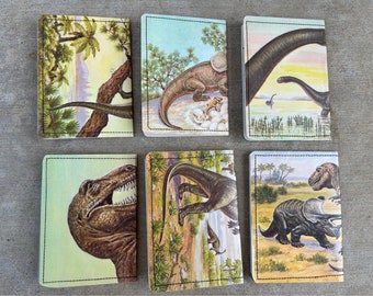 Slim Wallet-Vintage Dinosaur Postcards from 1986- Choose 1