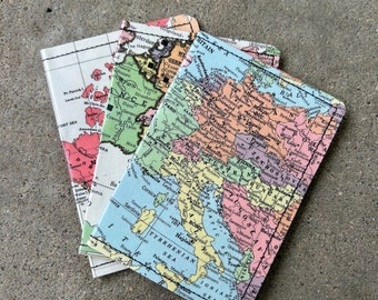 Slim Wallet- Vintage Maps of the World- Choose 1