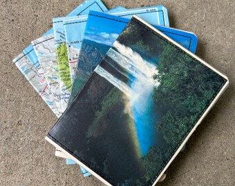 Slim Wallet- Vintage Hawaii Postcards and Maps of Kauai- Choose 1
