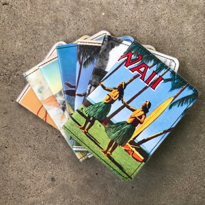 Carteira Slim - Cartão Postal Hawaii Surf - Escolha 1