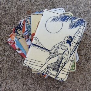 Cartera delgada- Postal de arte hawaiano de los años 40- Elija 1