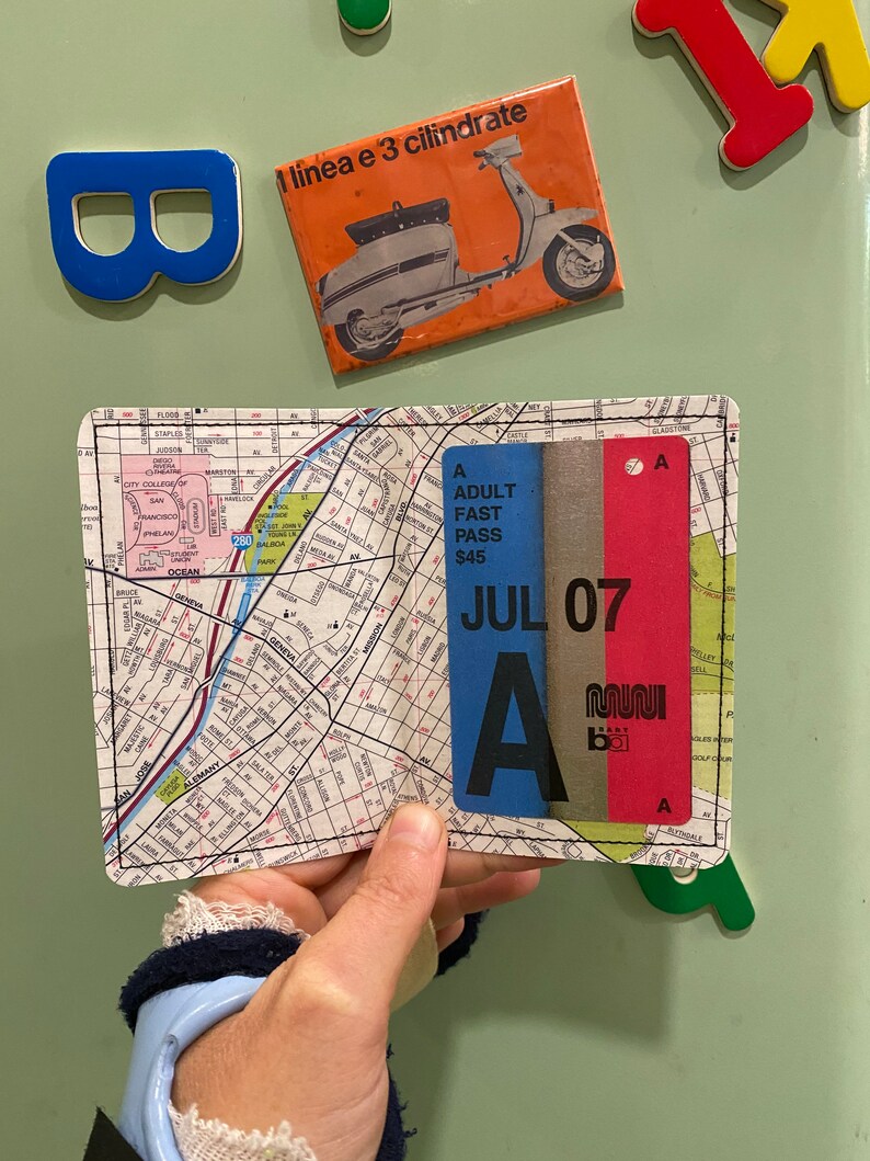 Slim Wallet San Francisco Real Muni Fast Pass and Map Choose 1 image 9