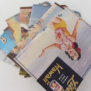 Cartera delgada- Postal publicitaria de Hawaii Beach- Elija 1
