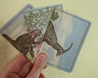 Slim Wallet-Vintage Dinosaur Postcards from 1986- Choose 1