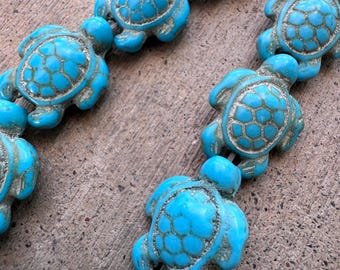 Howlite turquoise turtle beads 18 mm, 2 cm, for K-Pop Demon Hunters Zoey’s Norigea