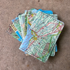 Cartera delgada- Mapa vintage de Hawaii de Oahu- Elija 1