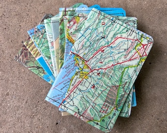 Slim Wallet- Vintage Hawaii Map of Oahu- Choose 1