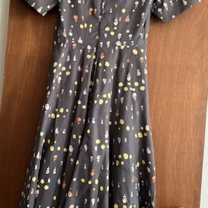 1940&#39;s Vintage R & K Original Rayon Swing Lindy Hop Dress with Crinoline underskirt