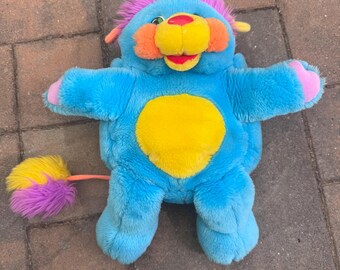 P.C. "Pretty Cool" Popple - Vintage Mattel 1986, 13 inch Blue Stuffed Animal