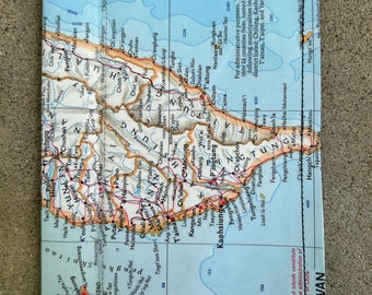 Passport Holder- Vintage Map of Taiwan