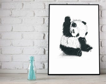Panda - Animals with Glasses Series 8x10 & Free Shipping