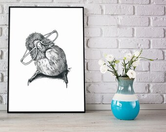Bird - Animals with Glasses Series 8x10 & Free Shipping