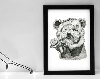 Ewok Dog - Star Wars Pets Series 8x10 Print & FREE Shipping