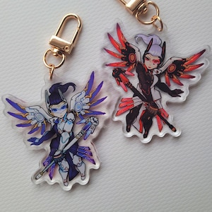Acrylic Overwatch 2 Mercy Double-Sided Keychain
