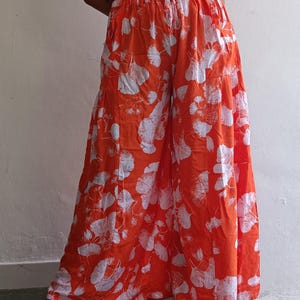 wide leg long pants in orange, elastic waist pants, yoga pants, loose pants,women pants trendy,each pants,boho pants, wrap pants
