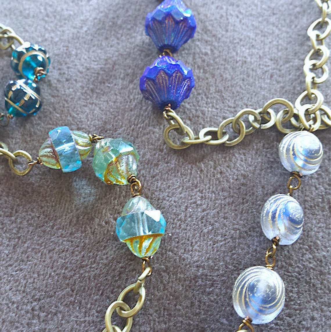 Shades of Blue Long Necklace Etsy