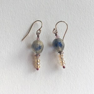 Blue and Gold Comet Earrings