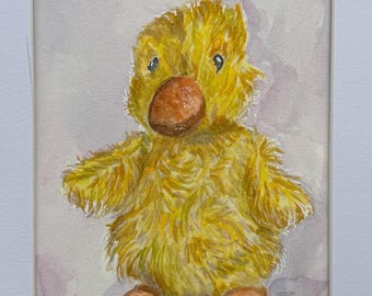 Custom Stuffed Animal Watercolor Painting: Original Nursery Art