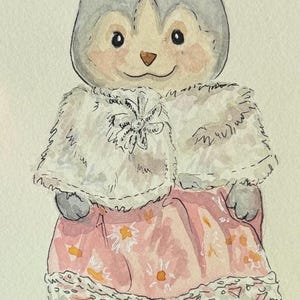 Calico Critter Sylvanian Family Custom Watercolor Paintings toys collection original painting figures dolls illustration ink