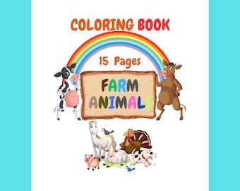 Farm Animals Coloring pages, Printable Coloring Book, Farm Animals Coloring Pages, Coloring Pages For Kids, Farm Animals Printable Pages