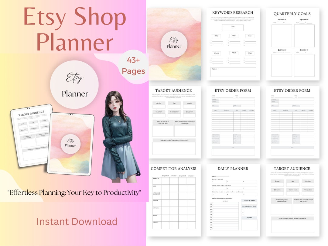 Etsy Shop Planner Printable | Digital Business Planner (PDF) - Etsy