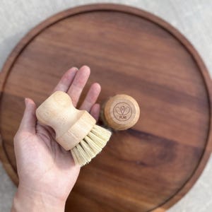 Natural Sisal Dish Brush | Eco-Friendly Kitchen Scrub Brush | Plastic-Free Cleaning | Wood Handle
