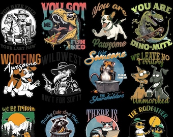 Streetwear T-Shirt Designs Bundle | Hip Hop & Pop Culture (PNG)