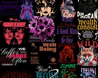 50+ Editable Streetwear T-Shirt Designs, Anime Pop Culture Graphics