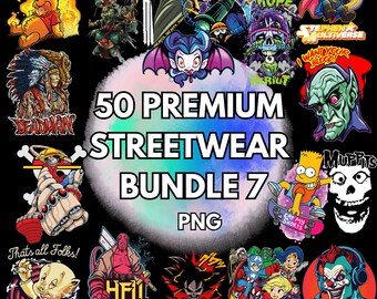 50+ Streetwear T-Shirt Designs Mega Bundle (PNG)