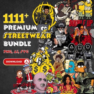 Mais de 1100 designs de camisetas streetwear e anime, logotipos em PNG (download digital) imagem 2