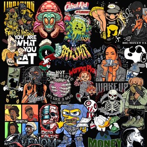 Mais de 1100 designs de camisetas streetwear e anime, logotipos em PNG (download digital) imagem 3