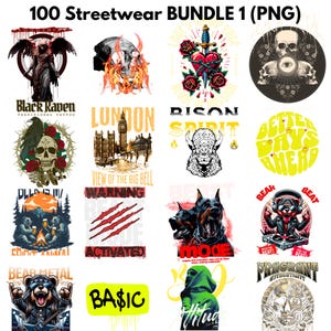 100 Latest Streetwear Bundle 1 |PNG| Tshirt Bundle | T-Shirt Print Design | Hip Hop T-Shirt | Pop Culture | T-Shirt Pod Design