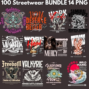 100 Latest Streetwear Bundle 14 |PNG| Tshirt Bundle | T-Shirt Print Design | Hip Hop T-Shirt | Pop Culture | T-Shirt Pod Design